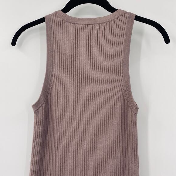 Madewell Midi Sweater Dress Sleeveless Ribbed Knit Fitted Pale Thistle Small - Picture 6 of 9